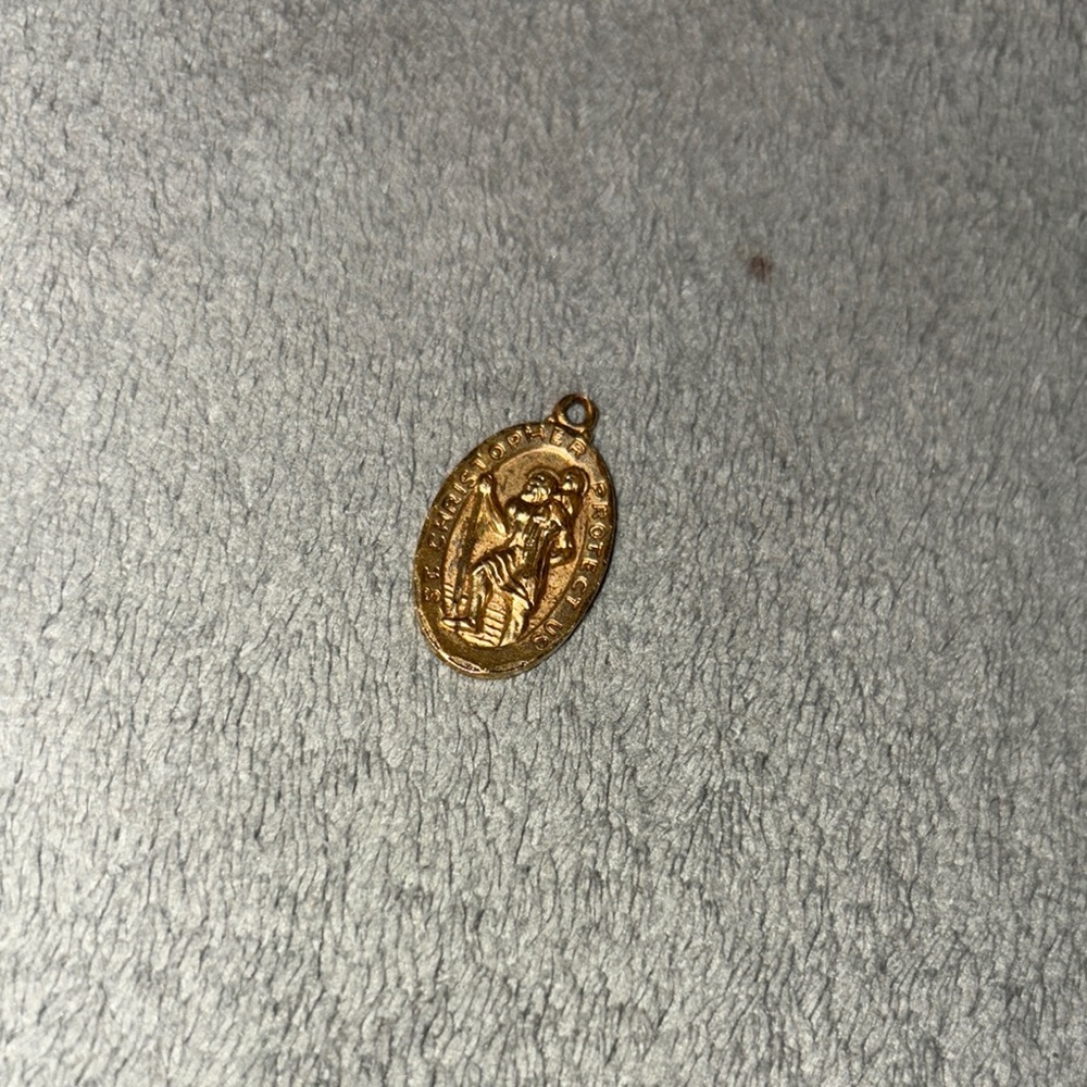 Gold Saint Christopher Pendant
